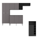 Ver imagem 6 de Armário de Cozinha Compacta com Bancada Americana Pequim Multimóveis Mp2204 Preto/lacca Fumê