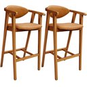 Ver imagem 1 de Kit 02 Banquetas Alta Cozinha Bancada Bar Sala de Jantar Fixa Cecília L02 Couríssimo Whisky - Lyam D