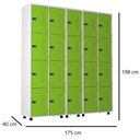 Ver imagem 7 de Armário Aço 20 Portas Academia Guarda Volume Trinco Verde