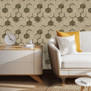 Ver imagem 2 de Papel de Parede 3d Hexagonal Bege Claro 10 Metros