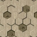 Ver imagem 1 de Papel de Parede 3d Hexagonal Bege Claro 10 Metros
