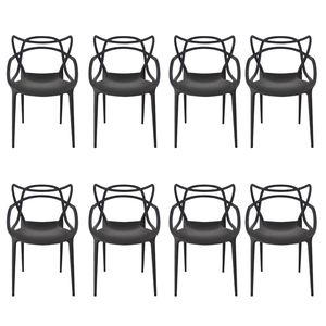 Cadeira Allegra Preta Top Chairs - Kit com 8