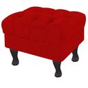 Ver imagem 2 de Puff Recamier Retrô Luis Xv Suede Vermelho - 50 cm