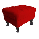 Ver imagem 1 de Puff Recamier Retrô Luis Xv Suede Vermelho - 50 cm