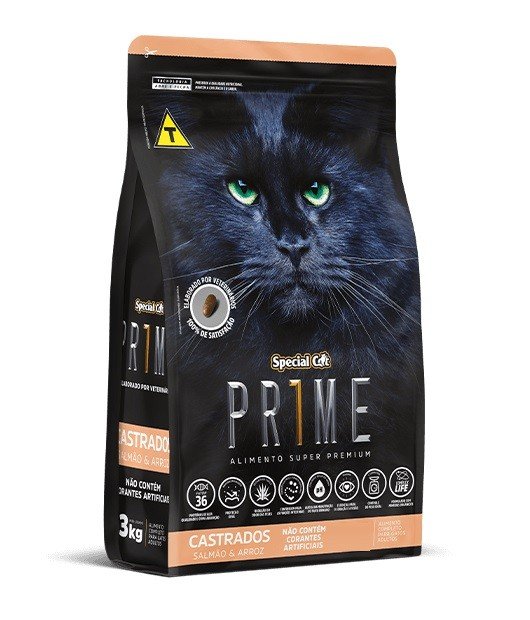 Ração Special Cat Super Premium Prime Gatos Adultos Castrado Salmão e ...