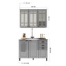Cozinha Americana Modulada 2 Peças com Vidros Reflecta Balcão sem Tampo Paris - 4