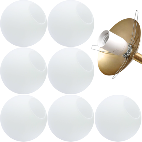 8 Globos Vidro 15cm Esfera Bola Bolinha Jabuticaba Branco Fosco Leitoso Gimpo 8x-gl15