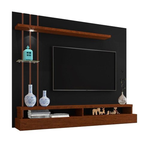 Painel para Tv de até 55 Suspenso Éden Preto/canela