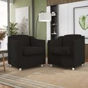 Ver imagem 1 de Kit 02 Poltronas Recepção Consultório Suede Balaqui Decor Cor:preto