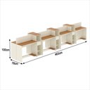 Ver imagem 4 de Estação de Trabalho 8 Lugares Smart Office 8 Mesas 6 Armários Livreiro - Off White e Cedro