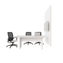 Ver imagem 4 de Mesa Reunião 2,00m X 0,90m 1cx Tomada e 3 Painéis de Tv F5 Cor:branco