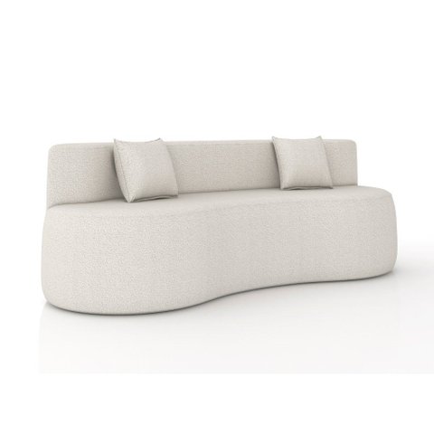 Puff Sofá na Caixa Louis 2,00mts Desing Moderno Tecido Bouclê