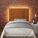 Ver imagem 4 de Cabeceira Solteiro Estofada com Led Boucle Teracota