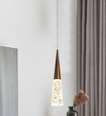 Ver imagem 4 de Pendente Cone Dourado Vidro 33cm Led 7W Bivolt PARIS LUZ