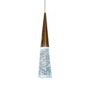 Ver imagem 1 de Pendente Cone Dourado Vidro 33cm Led 7W Bivolt PARIS LUZ