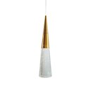 Ver imagem 2 de Pendente Cone Dourado Vidro 33cm Led 7W Bivolt PARIS LUZ