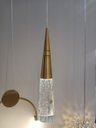 Ver imagem 3 de Pendente Cone Dourado Vidro 33cm Led 7W Bivolt PARIS LUZ
