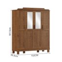 Ver imagem 3 de Guarda Roupa 4 Portas Espelho 152 Cm 1282 Castanho Milani Store