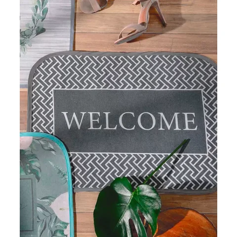 Tapete Bem-Vindo Hedrons Caiobá Zig Zag 45cm x 60cm