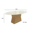 Ver imagem 3 de Mesa P/ Cozinha Tilia C/ Tampo Madeirado C/ Vidro 180x105cm Freijó/off White - Kappesberg