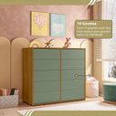 Ver imagem 7 de Cômoda para Quarto Infantil 10 Gavetas Melinda Marrom/Freijó/Verde