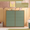 Ver mais imagens de Cômoda para Quarto Infantil 10 Gavetas Melinda Marrom/Freijó/Verde