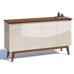 Buffet Classic Imcal Off White com Freijó 4 Portas - 66475 - 1