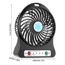 Ver imagem 2 de Mini Ventilador Pequeno Portatil a Pilha Recarregavel Usb