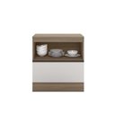 Ver imagem 3 de Balcão Etna 80cm P/ Cooktop 4 e 5 Bocas 1 Porta 1 Gaveta - Carvalho Oak/off White Poliman