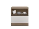 Ver imagem 3 de Balcão Etna 80cm P/ Cooktop 4 e 5 Bocas 1 Porta 1 Gaveta - Carvalho Oak/off White Poliman