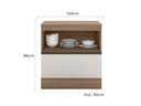 Ver imagem 4 de Balcão Etna 80cm P/ Cooktop 4 e 5 Bocas 1 Porta 1 Gaveta - Carvalho Oak/off White Poliman