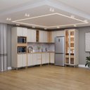 Ver imagem 5 de Conjunto Cozinha Planejada Modular 10 Peças Solari Mdf Jequitibá/gris Fosco G77 - Gran Belo