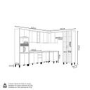 Ver imagem 3 de Conjunto Cozinha Planejada Modular 10 Peças Solari Mdf Jequitibá/gris Fosco G77 - Gran Belo