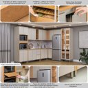 Ver imagem 4 de Conjunto Cozinha Planejada Modular 10 Peças Solari Mdf Jequitibá/gris Fosco G77 - Gran Belo