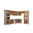 Ver imagem 2 de Conjunto Cozinha Planejada Modular 10 Peças Solari Mdf Jequitibá/gris Fosco G77 - Gran Belo