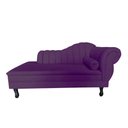 Ver imagem 3 de Recamier Decorativo Divã Amsterdã 147cm Lado Esquerdo Veludo Roxo