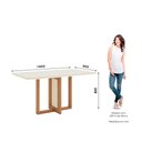 Ver imagem 3 de Conjunto Sala Jantar Mesa Natalí 160 cm Cant Arred C Vidro 6 Cadeira Pietra Henn