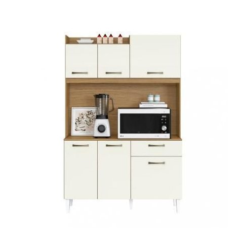 Kit Cozinha Berlim 6 Portas 1 Gaveta - Atacama / Off White