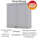 Ver imagem 5 de Armario Aereo 2 Portas Mdf 80 Cm Americana C356 Cinza Henn