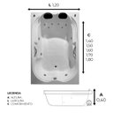 Ver imagem 3 de Banheira Dupla Tulipa Completa com Hidro em Acrílico 2.0 - 127v