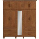 Ver imagem 5 de Guarda Roupa Casal Selena F06 10 Portas 4 Gavetas Madeira Maciça Castanho Lyam Decor