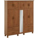 Ver imagem 6 de Guarda Roupa Casal Selena F06 10 Portas 4 Gavetas Madeira Maciça Castanho Lyam Decor