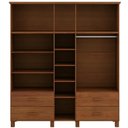 Ver imagem 4 de Guarda Roupa Casal Selena F06 10 Portas 4 Gavetas Madeira Maciça Castanho Lyam Decor