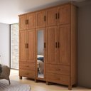 Ver mais imagens de Guarda Roupa Casal Selena F06 10 Portas 4 Gavetas Madeira Maciça Castanho Lyam Decor