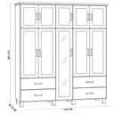 Ver imagem 3 de Guarda Roupa Casal Selena F06 10 Portas 4 Gavetas Madeira Maciça Castanho Lyam Decor