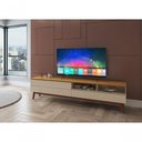 Ver imagem 4 de Rack para Tv Wall 2.2 Off White com Nature - Moveisaqui