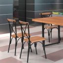 Ver imagem 3 de Kit 2 Cadeiras Industrial Aço Madeira Maciça Lais