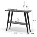 Ver imagem 4 de Aparador Caio 90x30 Tampo Mdf 30mm Pé em Madeira Branco/amadeirado