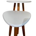 Ver imagem 4 de Kit Mesinha de Canto Pé Palito Retrô 37cm e 52cm Pés Madeira:branco