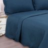 Colcha Cobre Leito Casal Roupa de Cama Kit 2 Pçs Dupla Face - Azul-marinho - 3